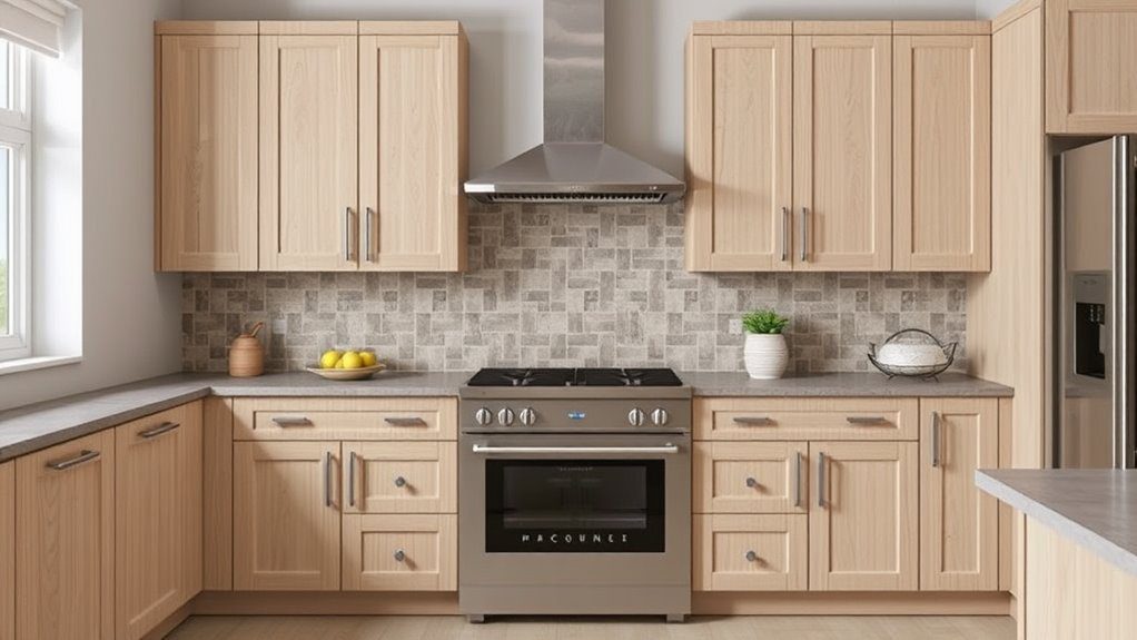 beige kitchen cabinet textures