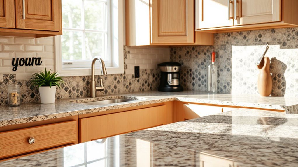 granite countertops for beige cabinets