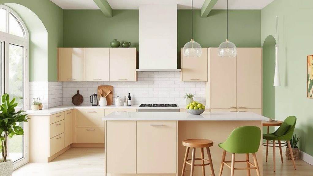 vibrant green kitchen accents