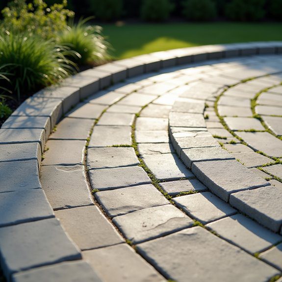 circular paver walkway features