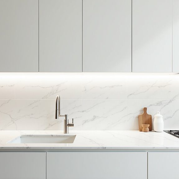 elegant white backsplash options