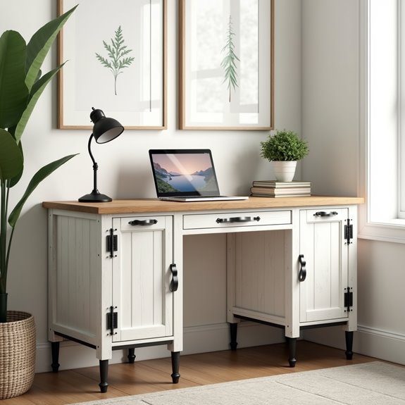 rustic l shaped desk charm