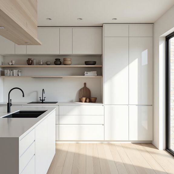 serene minimalist white kitchen