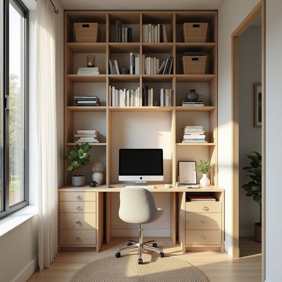 stylish organization with bookshelves