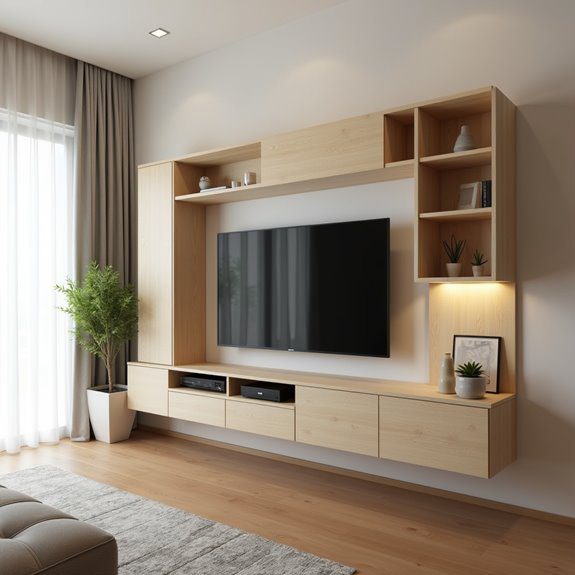 stylish space saving wall unit