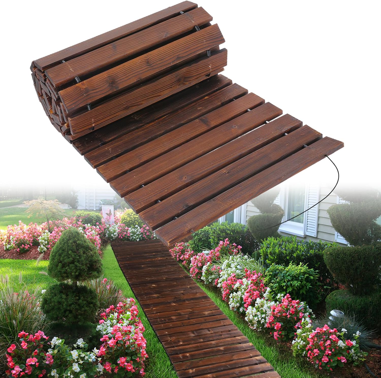 8.2 Ft Wooden Garden Pathway