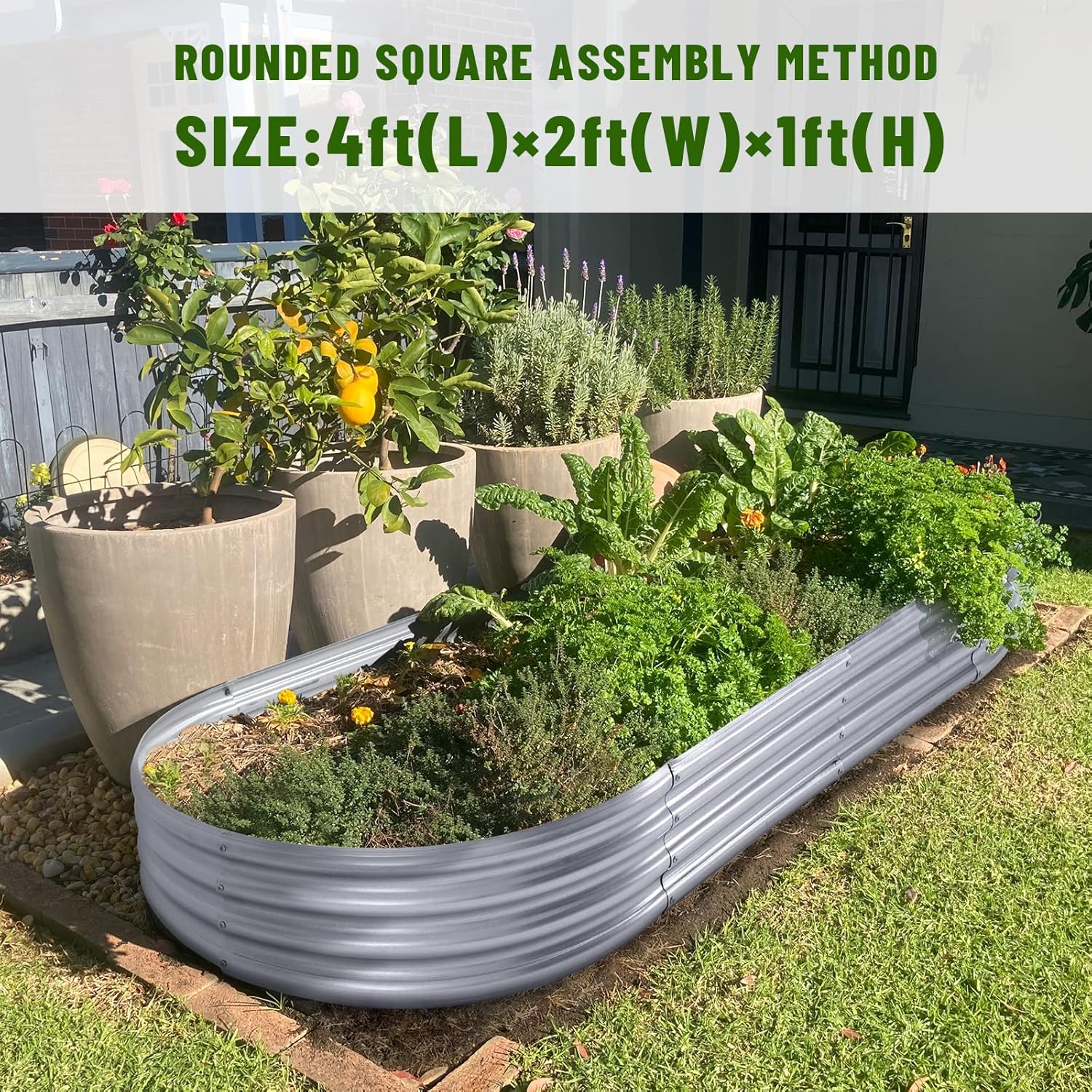 Land Guard Galvanized Raised Garden Bed Kit
