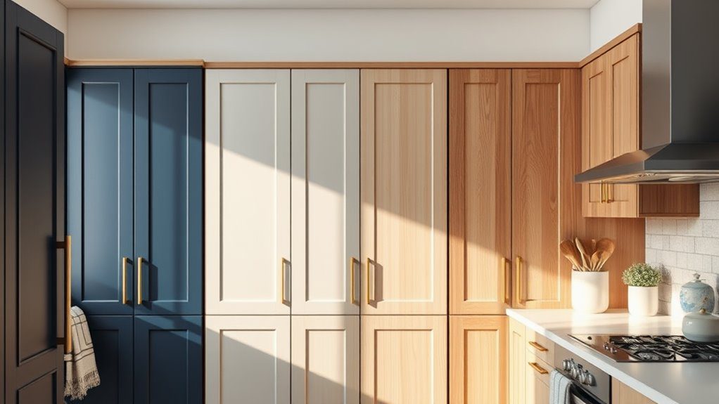 combine diverse cabinet hues