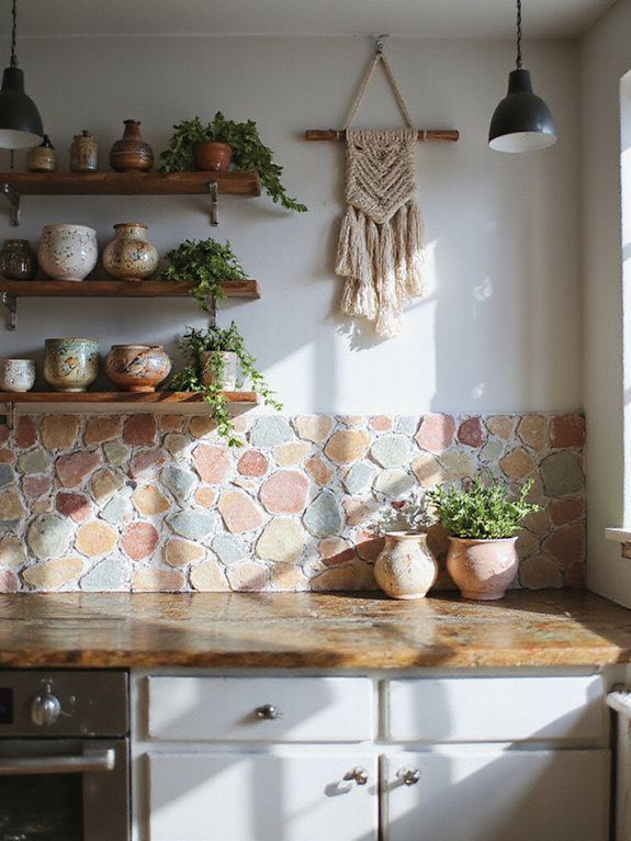 artistic boho kitchen backsplashes