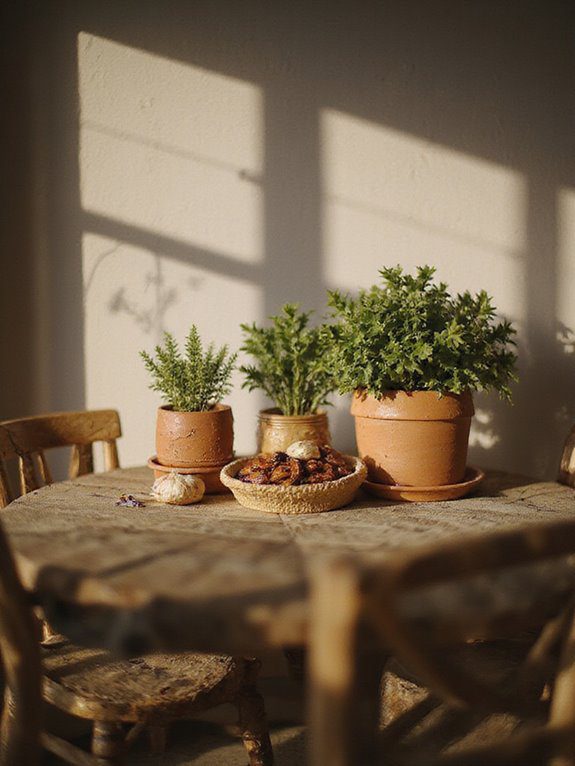 earthy tones and textures