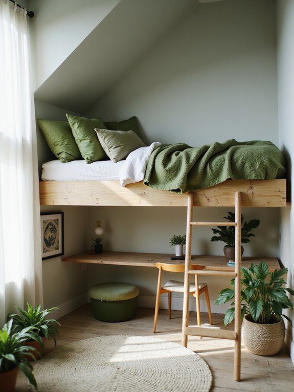 green oasis loft bedroom