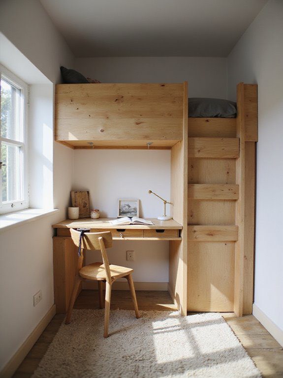 loft bed with desk nook
