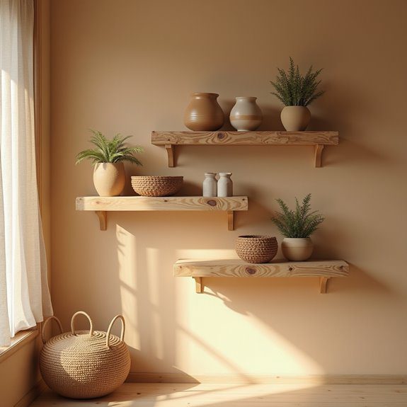 rustic charm in shelving