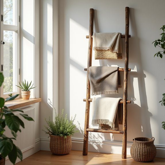 rustic charm through ladder displays