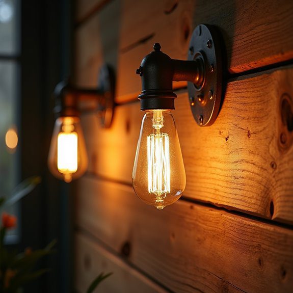 rustic charm with edison fixtures
