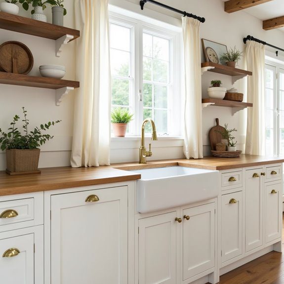 shiny accents enhance farmhouse style