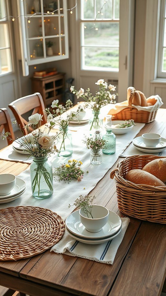 spring themed table decor