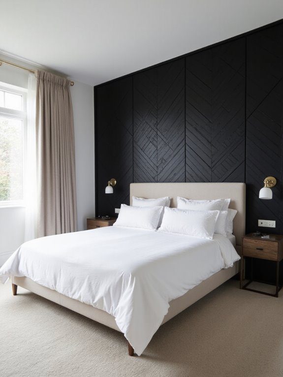 stylish black chevron bedroom