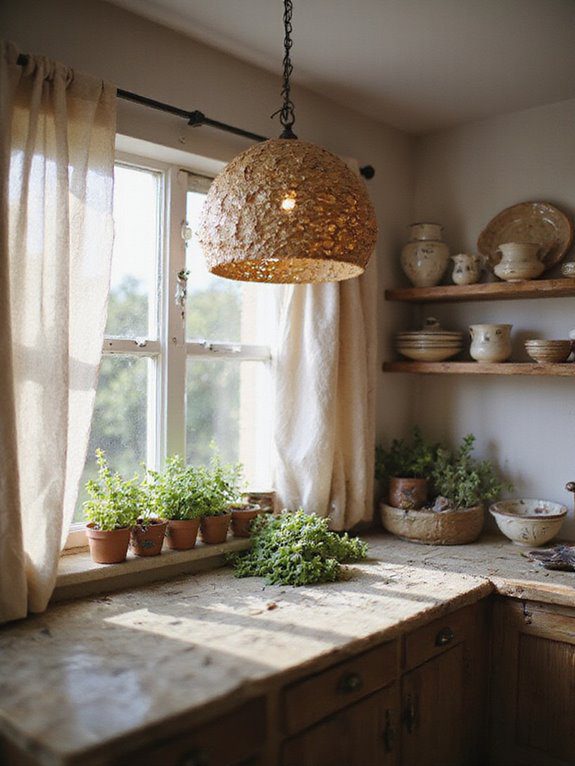 stylish boho kitchen lighting