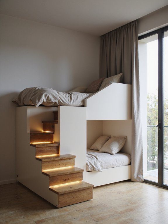 stylish loft bed staircase