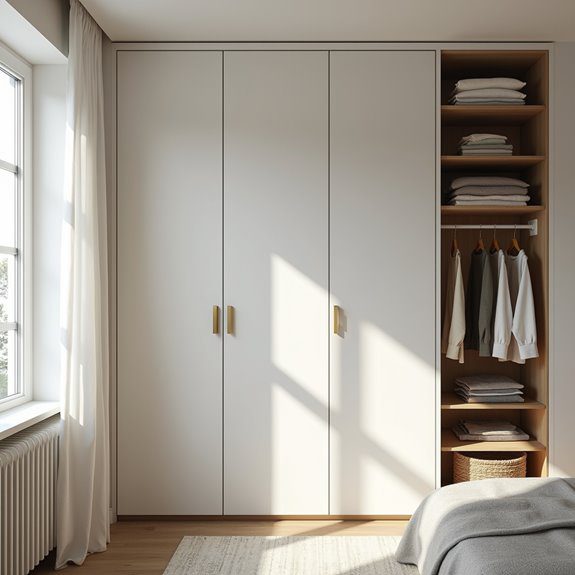 wardrobe wall for organization