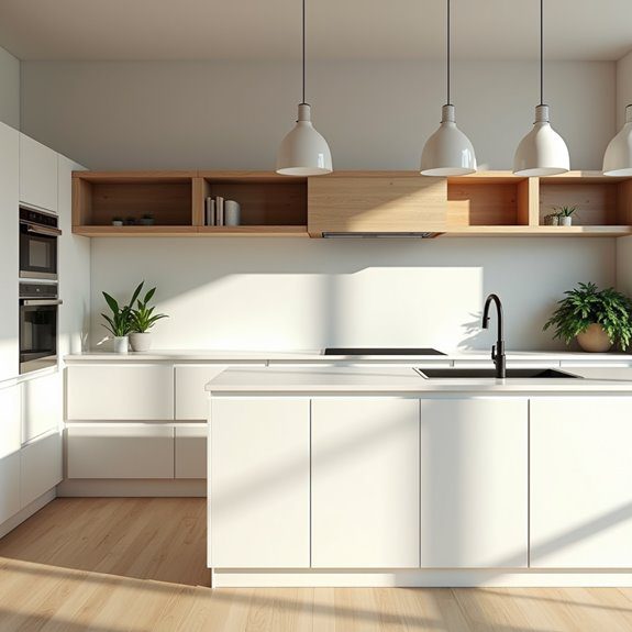 warm white kitchen accents