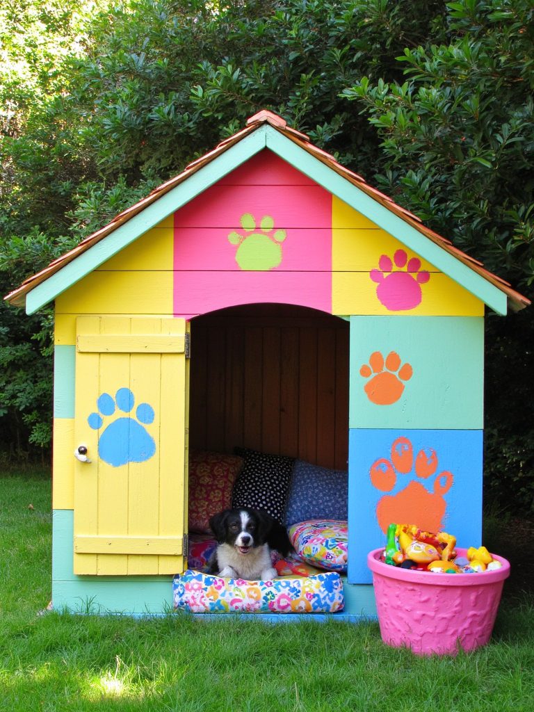 Colorful and creative dog kennel decor ideas 0001