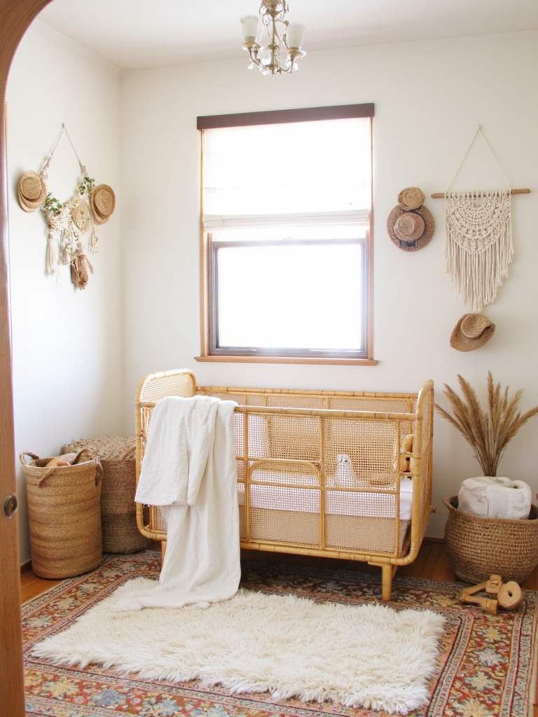 boho nursery woven decor