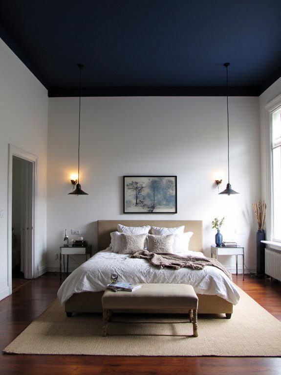 bold ceiling colors enhance intimacy