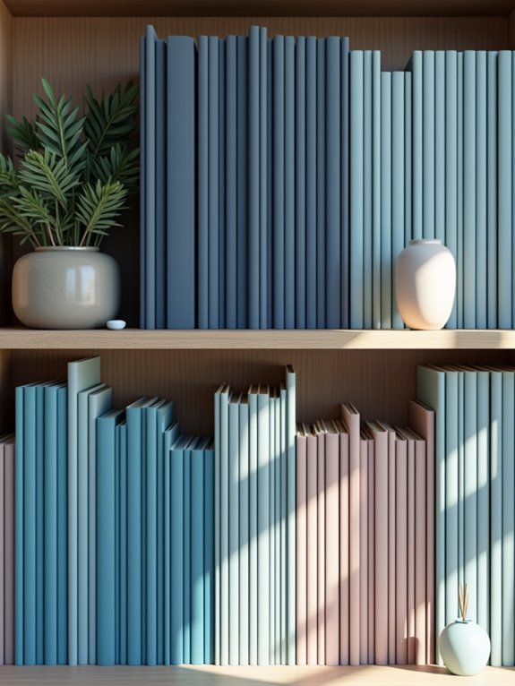 colorful bookshelves enhance aesthetics