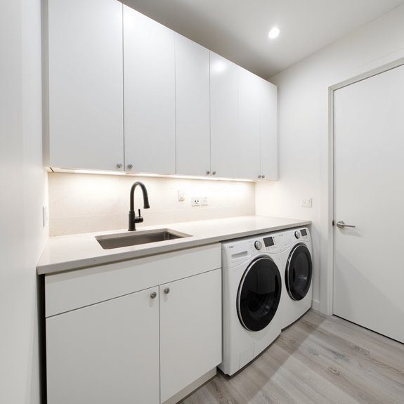 concealed connections organized laundry space