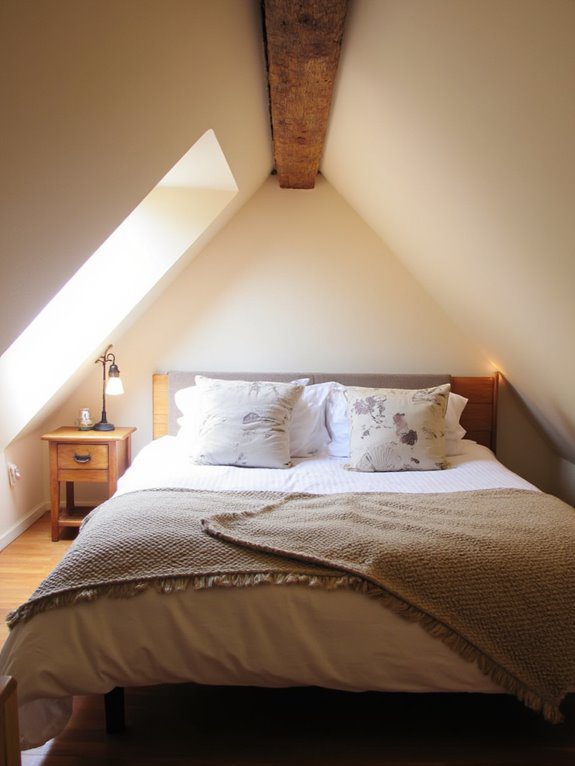 cozy angled bed arrangement