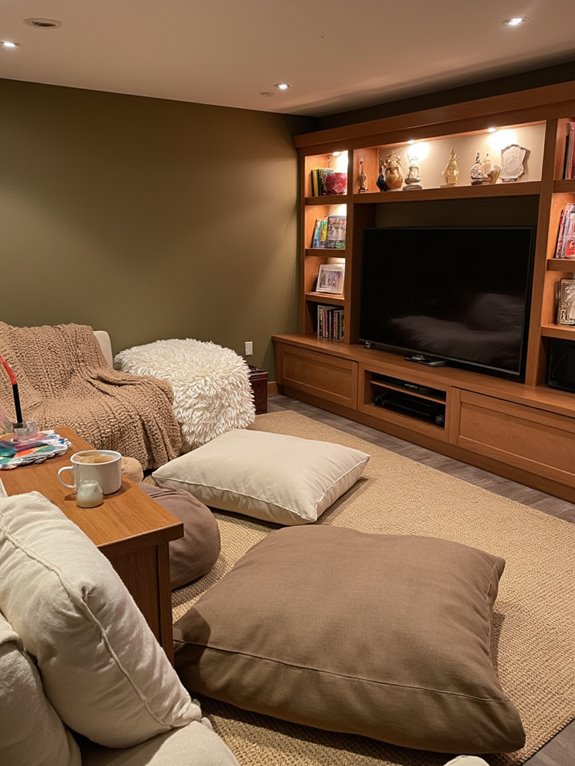cozy blankets and cushions
