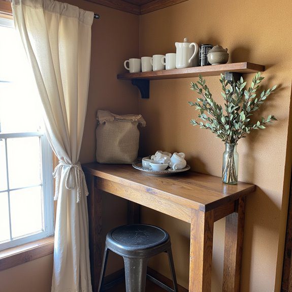 cozy farmhouse coffee bar