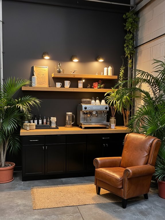 cozy garage coffee corner