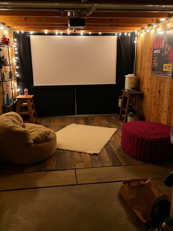 cozy garage movie theater