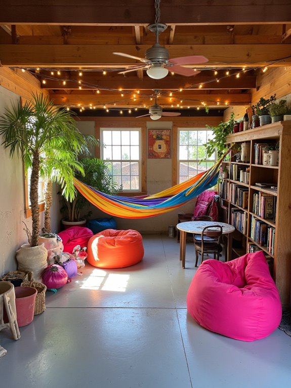 cozy garage relaxation area