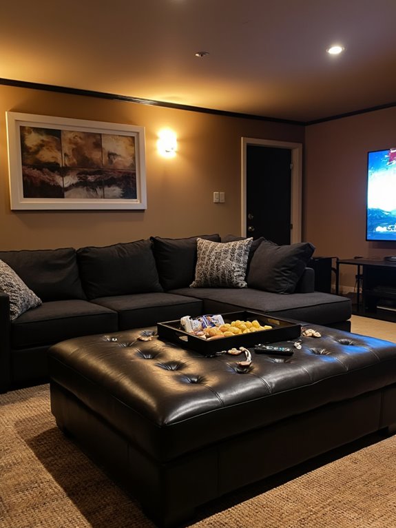 cozy l shaped couch setup