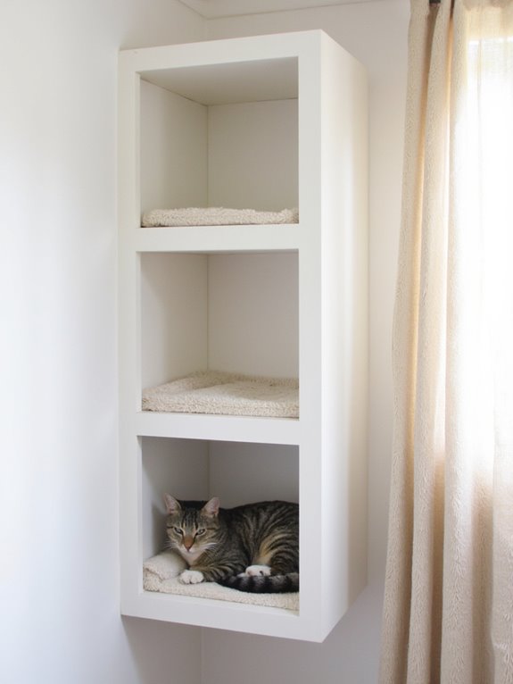 cozy minimalist cat shelving