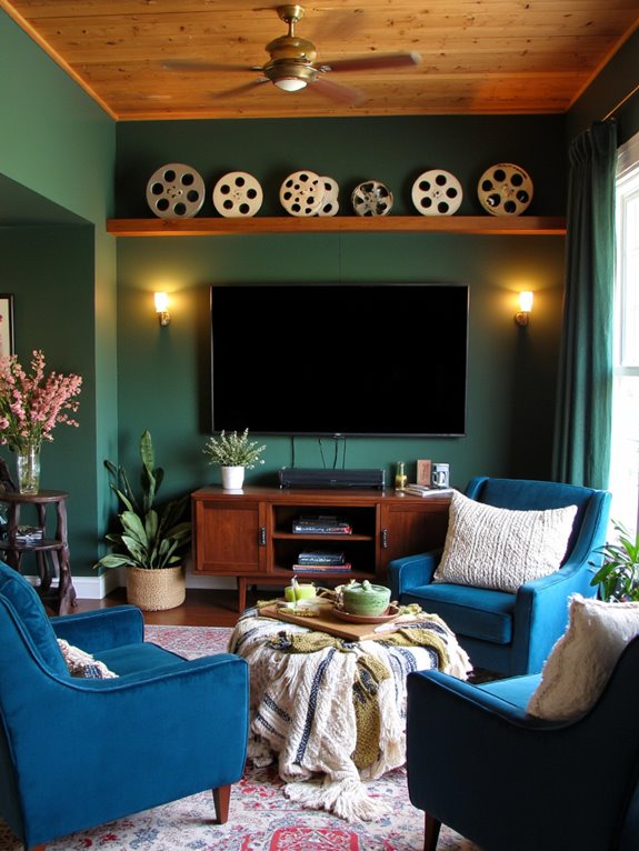 cozy movie and tv room