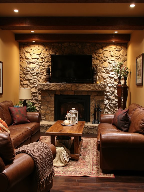 cozy rustic basement retreat