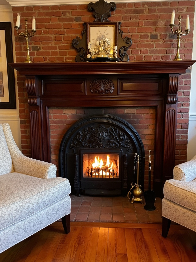 cozy traditional fireplace elegance