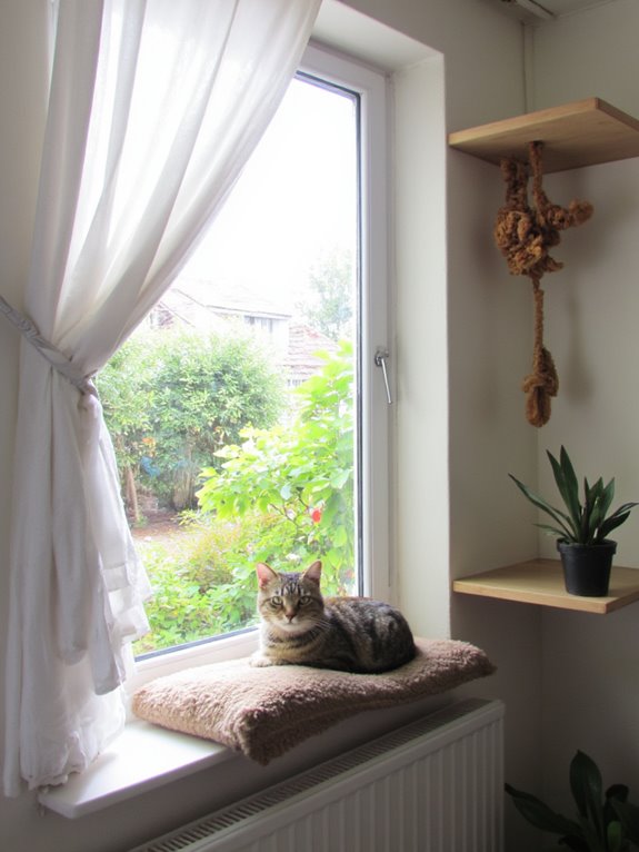 cozy window perch for cats