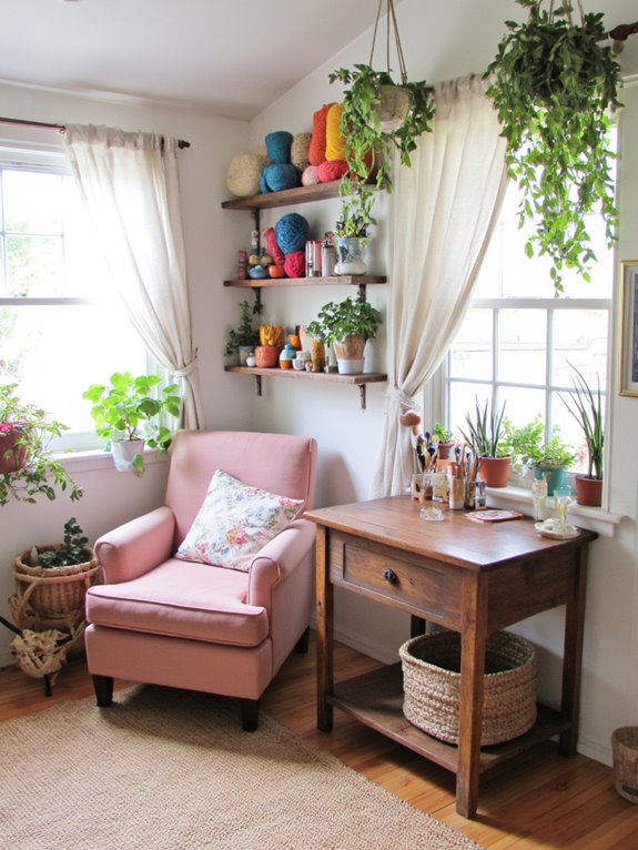 crafting studio with organization