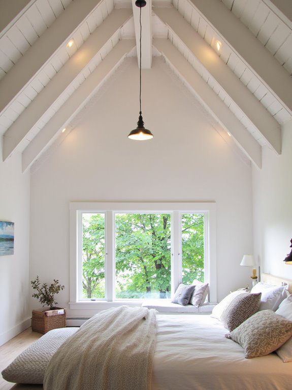 dramatic white textured ceiling