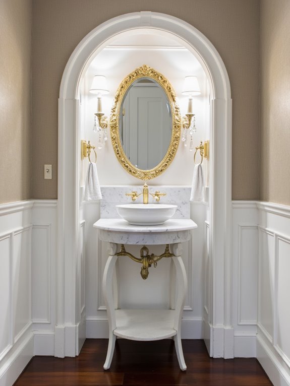 elegant arched doorways and mirrors