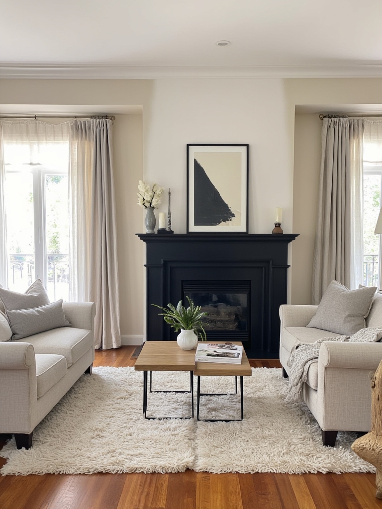 elegant neutrals bold fireplace