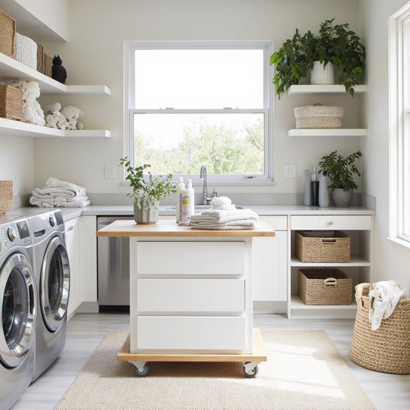 flexible rolling laundry island