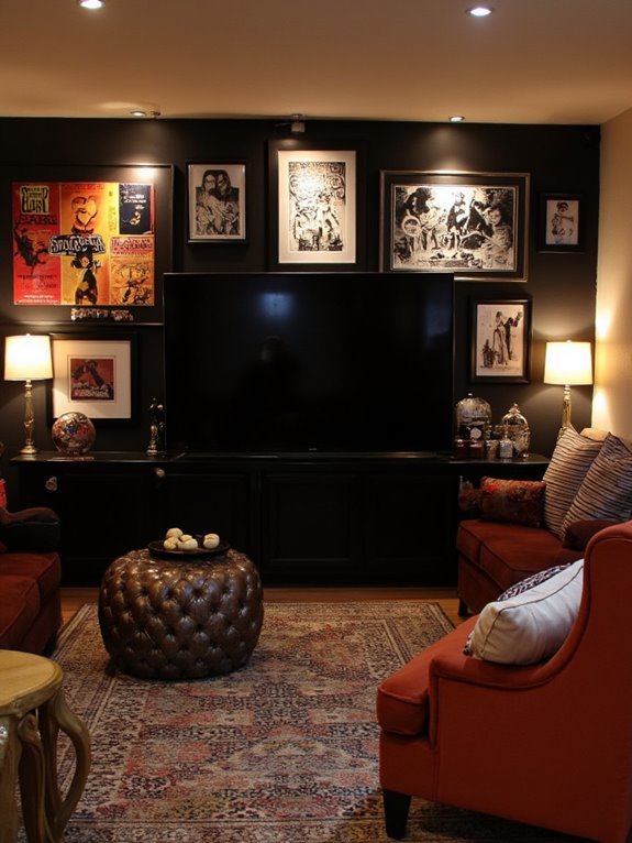 gallery wall around tv
