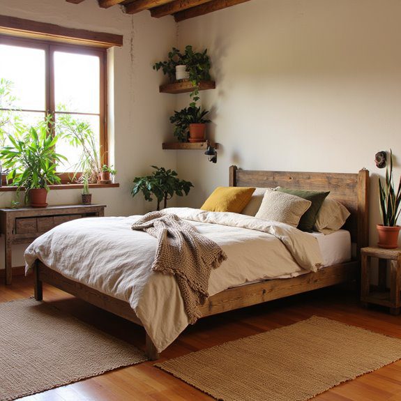 indoor plants enhance rustic charm